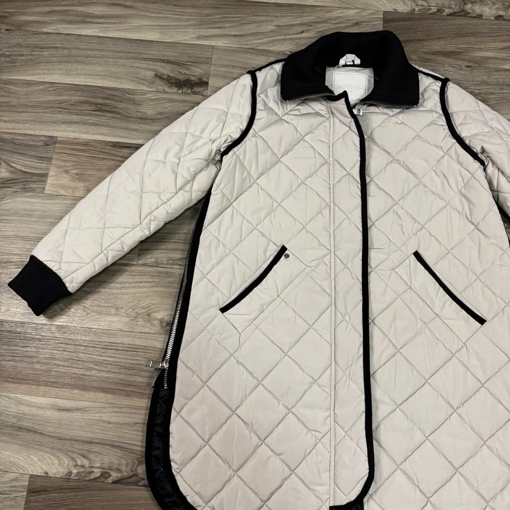 Sosken Gemma Quilted Jacket in Cement Size 3 Large - Picture 8 of 16